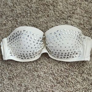 Cream studded bikini top